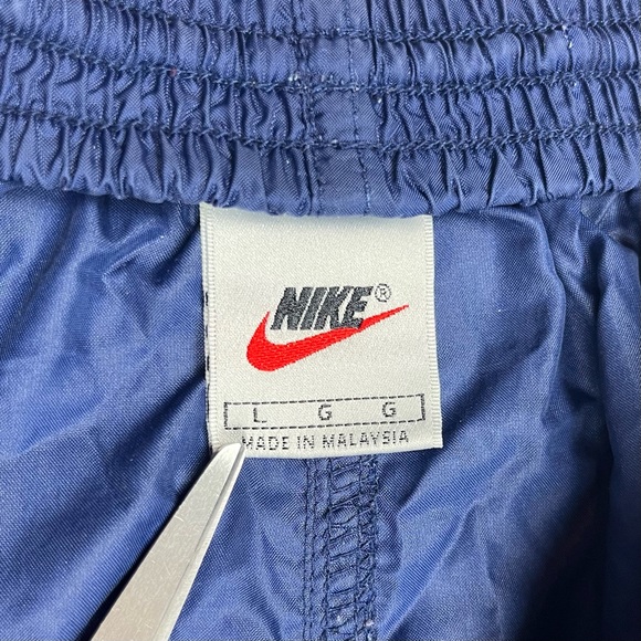 Vtg Nike Mens Windbreaker Pants Sz Large 90s Dark Blue Embroidered A5 - Picture 3 of 7